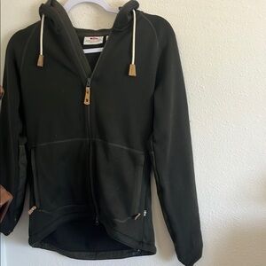 Fjallraven hooded zip up green ÖVIK FLEECE HOODIE W